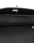 Patent Quilted Mini Top Handle Rectangular Flap Black
