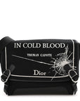 Canvas Embroidered Medium Jett Messenger Black White