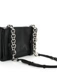 Vitello Soft Chain Flap Bag Black