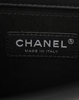 Calfskin Pearl Tweed Small Boy Flap Black