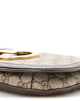 GG Supreme Monogram Textured Dollar Calfskin Blondie Chain Shoulder Flap Bag Beige Ebony New Acero