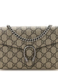 GG Supreme Monogram Mini Dionysus Chain Wallet Beige Taupe