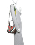 GG Supreme Monogram Web Geometric Small Jackie 1961 Beige Multicolor Brown Sugar