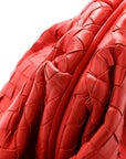 Nappa Maxi Intrecciato The Pouch Oversized Clutch Bright Red