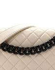 Calfskin Quilted Medium Boy Flap White