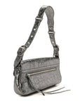 Metallic Agneau Arena Small Le Cagole Sling Bag Silver