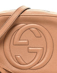 Pebbled Calfskin Small Soho Disco Bag Camelia