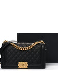Caviar Quilted Medium Boy Flap Black