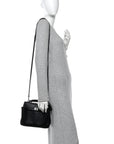 Natural Smooth Calfskin Mini Rodeo Top Handle Handbag Black