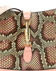 Snakeskin Ostrich Calfskin Small Jackie 1961 Hobo Pink Multicolor