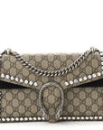 GG Supreme Monogram Crystal Small Dionysus Shoulder Bag Black