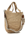 Raffia Mini Slit Tote Bag Natural Tan