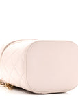 Lambskin Quilted Trendy Vanity Case Lilac