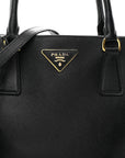 Saffiano Medium Galleria Double Zip Tote Black
