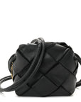 Lambskin Maxi Intrecciato Mini Cassette Camera Bag Black