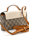 GG Supreme Monogram New Sakai Calfskin Mini Padlock Top Handle Shoulder Bag Beige Ebony Mystic White Sun Oil
