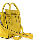 Drummed Calfskin Nano Luggage Citron
