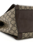 GG Supreme Monogram Web Medium Ophidia Tote Bag Brown