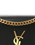 Calfskin Crocodile Embossed Small Classic Monogram Kate Tassel Satchel Black