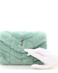 Shearling Quilted Monogram Loulou Puffer Pouch Clutch Iced Mint