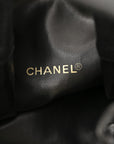 Caviar Quilted Drawstring Backpack Black