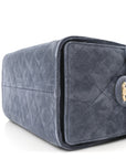Suede Quilted Small CHNL 25 Handbag Blue