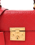 GCCIssima Signature Small Padlock Top Handle Bag Hibiscus Red