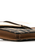 Fabric Jacquard Canvas Vitello Grace Pequin FF 1974 Baguette Belt Pouch Tobacco Moro Grezzo Sand