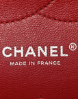 Caviar Quilted Jumbo Double Flap Dark Red