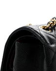 Caviar Quilted Jumbo Double Flap Black