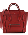 Drummed Calfskin Nano Luggage Merlot