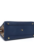 Derby Calfskin Vintage Check Medium Banner Tote Regency Blue