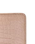 Calfskin Crocodile Embossed Medium Monogram Sunset Rose Antic