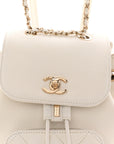 Caviar Quilted Mini Business Affinity Backpack White