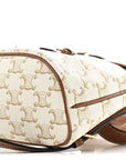 Triomphe Canvas Calfskin Mini Folco Backpack White