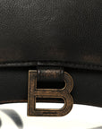Used Calfskin Small Hourglass Top Handle Bag Brown