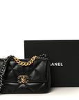 Lambskin Quilted Medium CHNL 19 Flap Black