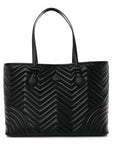 Calfskin Matelasse Monochrome Large GG Marmont Tote Bag Black