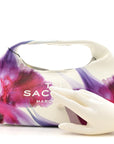Crinkled Calfskin Future Floral Mini The Sack Bag White Multicolor