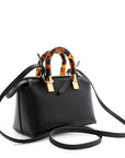 Vitello King Plexiglass Logo Embossed Mini By The Way Top Handle Boston Bag Black