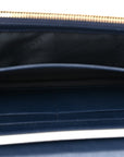 Overdyed Calfskin Horseferry Check Porter Continental Wallet Blue Carbon