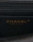 Patent Quilted Mini Top Handle Rectangular Flap Black