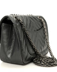 Metallic Aged Calfskin Chevron Quilted 2.55 Reissue Mini Flap Grey