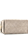 Suede Quilted Medium CHNL 25 Handbag Grey