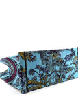 Canvas Embroidered Large Toile de Jouy Voyage Book Tote Celestial Blue