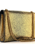 Metallic Calfskin Small Classic Monogram Kate Tassel Satchel Gold