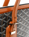 Goyardine Stripe Sac Marie Galante GM Black Gold