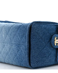 Washed Denim Quilted Small CHNL 25 Handbag Blue