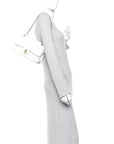 Caviar Quilted Medium Double Flap White