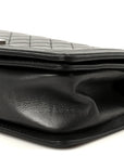 Metallic Lambskin Quilted Crystal Medium Boy Flap Grey